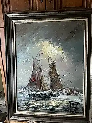 Berry Brugman - Boten op zee verkocht voor € 100!