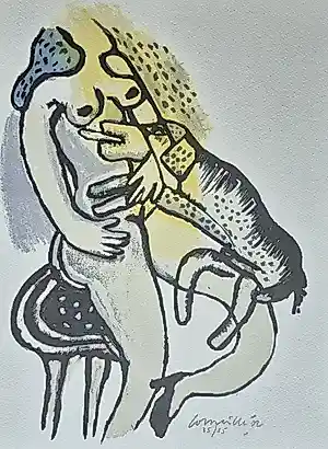 Corneille - litho 35/35 - Le chien jaloux de sa maîtresse, gesigneerd - 2002 kopen? Bied vanaf 225!