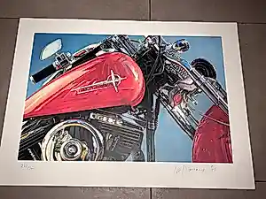 Tjalf Sparnaay - grote zeefdruk “Harley” kopen? Bied vanaf 175!