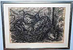 Jan Gregoor - Stilleven, oogst in een mand - inkttekening kopen? Bied vanaf 125!