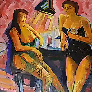 Hans Picard - Acryl op doek, De muzen van het voorjaar - (Zeer groot) kopen? Bied vanaf 400!
