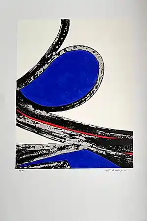 Jacky De Maeyer - Grote gesigneerde lithografie - "Textile Fiber" - 13/100 kopen? Bied vanaf 75!