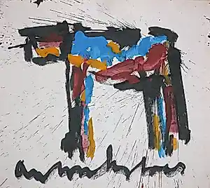 Anton Heyboer - Oost-indische inkt en acryl op dik papier, Koe kopen? Bied vanaf 149!