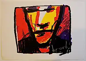 Herman Brood - Zeefdruk met boek: Woedend licht - 2000 kopen? Bied vanaf 150!