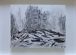 Raquel Maulwurf - MILANO PIAZZA SANCARLO 1943 / HOUTSKOOL KARTON / 33x43cm / KADER / SIG / 2006 kopen? Bied vanaf 370!
