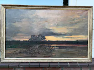 Cornelis Johannes van der Aa - Twents landschap in schemerlicht kopen? Bied vanaf 99!