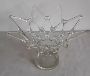 Onbekend - Handgeblazen "tralie" vaas in glas/kristal kopen? Bied vanaf 10!