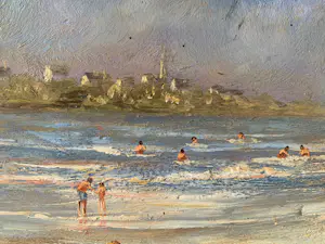 Paul Boutry - Plage animée / Levendige strandscène / spelende kinderen op het strand kopen? Bied vanaf 125!