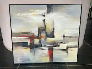 Wim Vellekoop - jaren 60 schilderij op canvas verkocht voor € 130!
