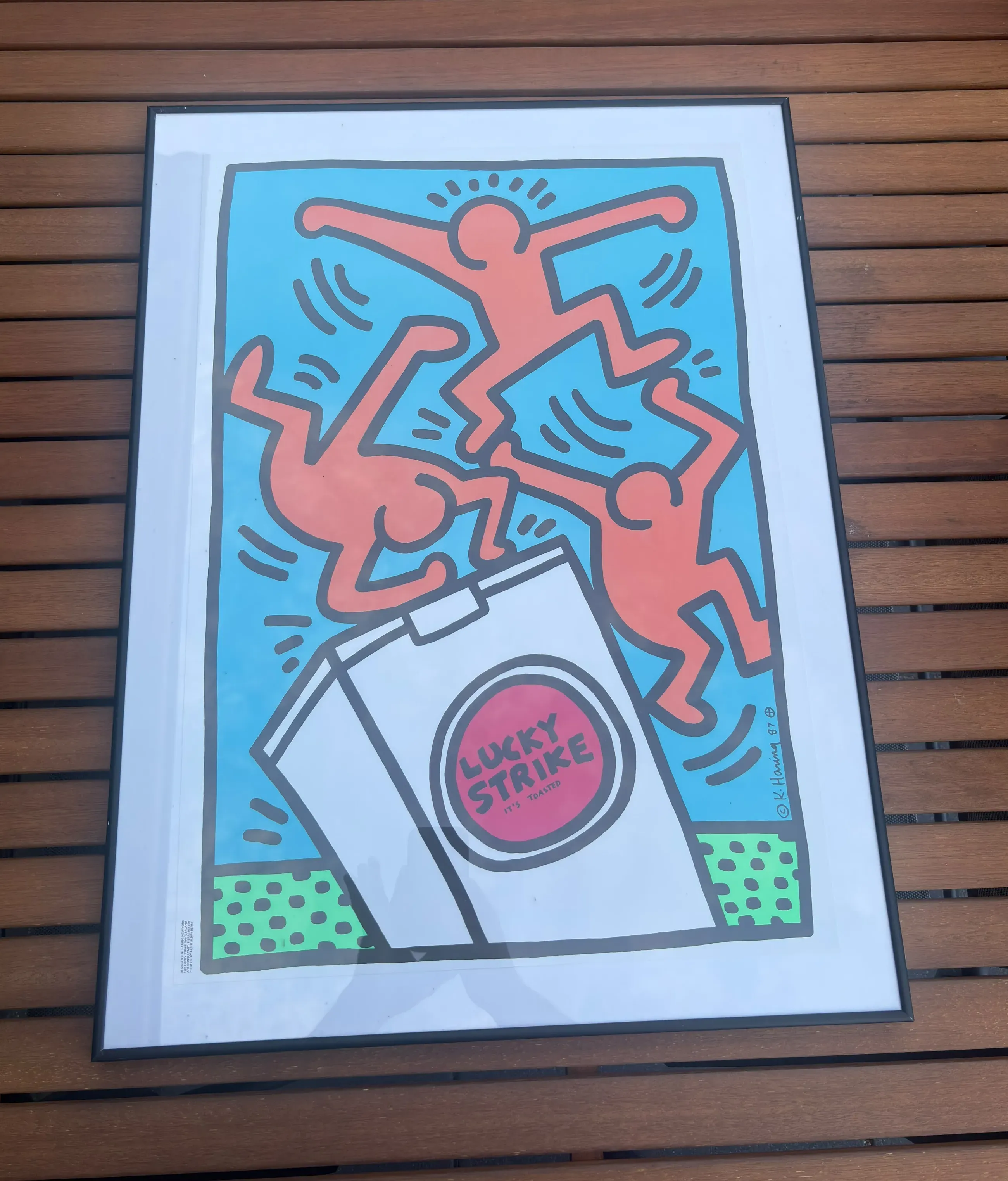 Keith Haring - Zeefdruk – Lucky Strike (Blue) – 1987 – Albin Uldry (P... kopen? Bied vanaf 80!
