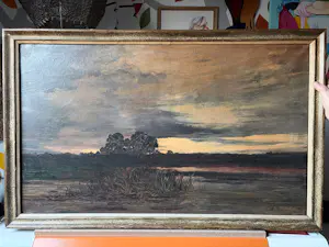 Cornelis Johannes van der Aa - Twents landschap in schemerlicht kopen? Bied vanaf 99!