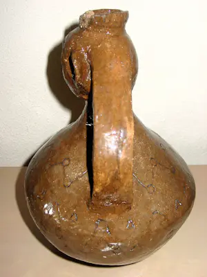 Onbekend - Handgemaakte geglazuurde kruik Peruaanse Face Jug van klei kopen? Bied vanaf 50!