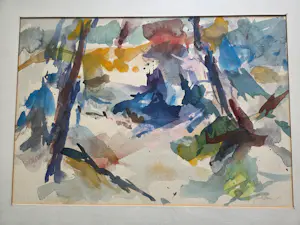 Jan Velthuis - abstracte compositie, aquarel op papier, 1981 kopen? Bied vanaf 75!