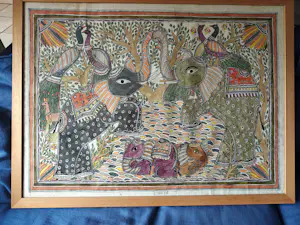 Onbekend - Authentiek gesigneerd Madhubani kunstwerk kopen? Bied vanaf 40!