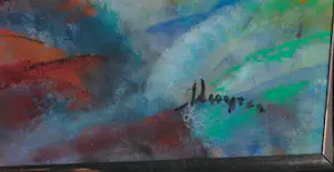 Onbekend - Acryl op papier, Compositie met figuren - Ingelijst (Zeer Groot) kopen? Bied vanaf 70!