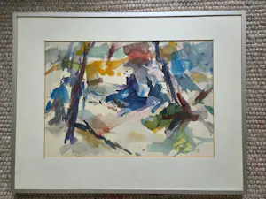Jan Velthuis - abstracte compositie, aquarel op papier, 1981 kopen? Bied vanaf 75!