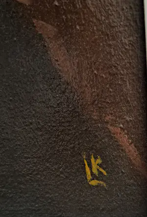 Onbekend - Monumentaal Stilleven met Droogboeket en Aardewerk – Monogram 'LK' kopen? Bied vanaf 200!