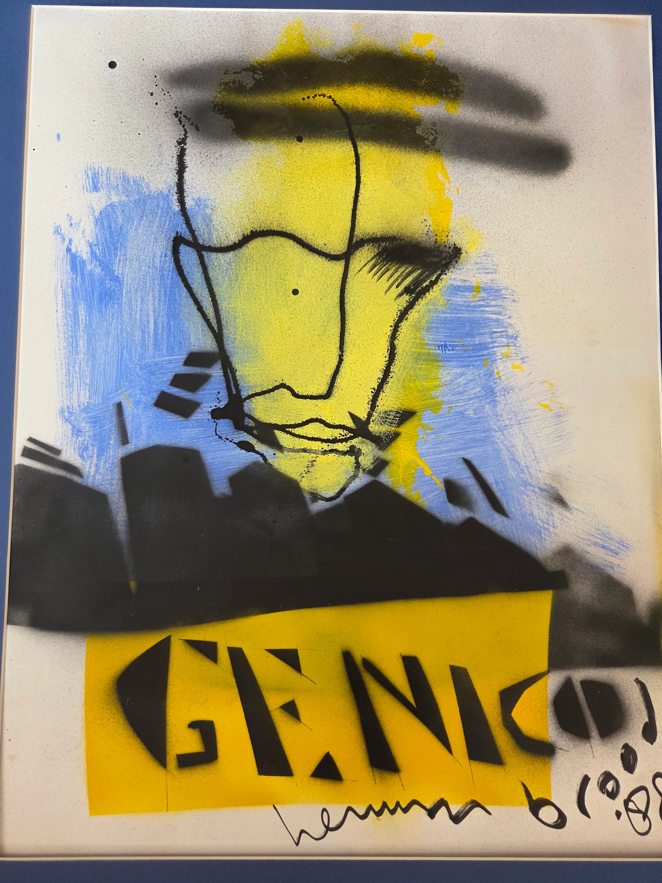 Herman Brood - Uniek origineel schilderij (1988) met gezicht en panden + HB-M Certificaat kopen? Bied vanaf 1200!