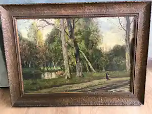Bernard Ferdinand Hoppe - Landschap met bomen en water kopen? Bied vanaf 125!