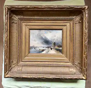 Charles Leickert - Molen in winterlandschap verkocht voor € 1200!