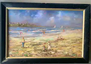 Paul Boutry - Plage animée / Levendige strandscène / spelende kinderen op het strand kopen? Bied vanaf 125!