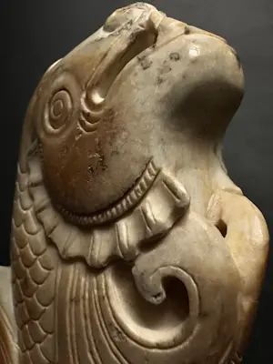 Onbekend - Gesneden jade vissculptuur Chinees gesneden jadesculptuur kopen? Bied vanaf 20!