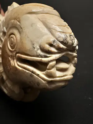 Onbekend - Gesneden jade vissculptuur Chinees gesneden jadesculptuur kopen? Bied vanaf 20!