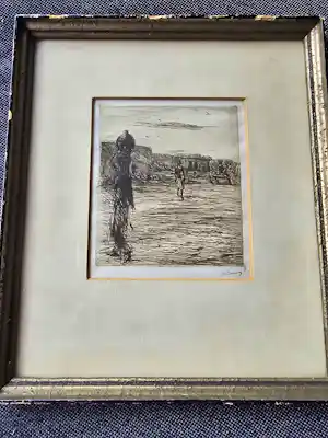 Marius Bauer - Originele Ets – "Een straat in Gwalior" (1926) – Handgesigneerd kopen? Bied vanaf 60!