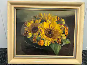 Anton Voorzanger - Schaal met zonnebloemen verkocht voor € 120!