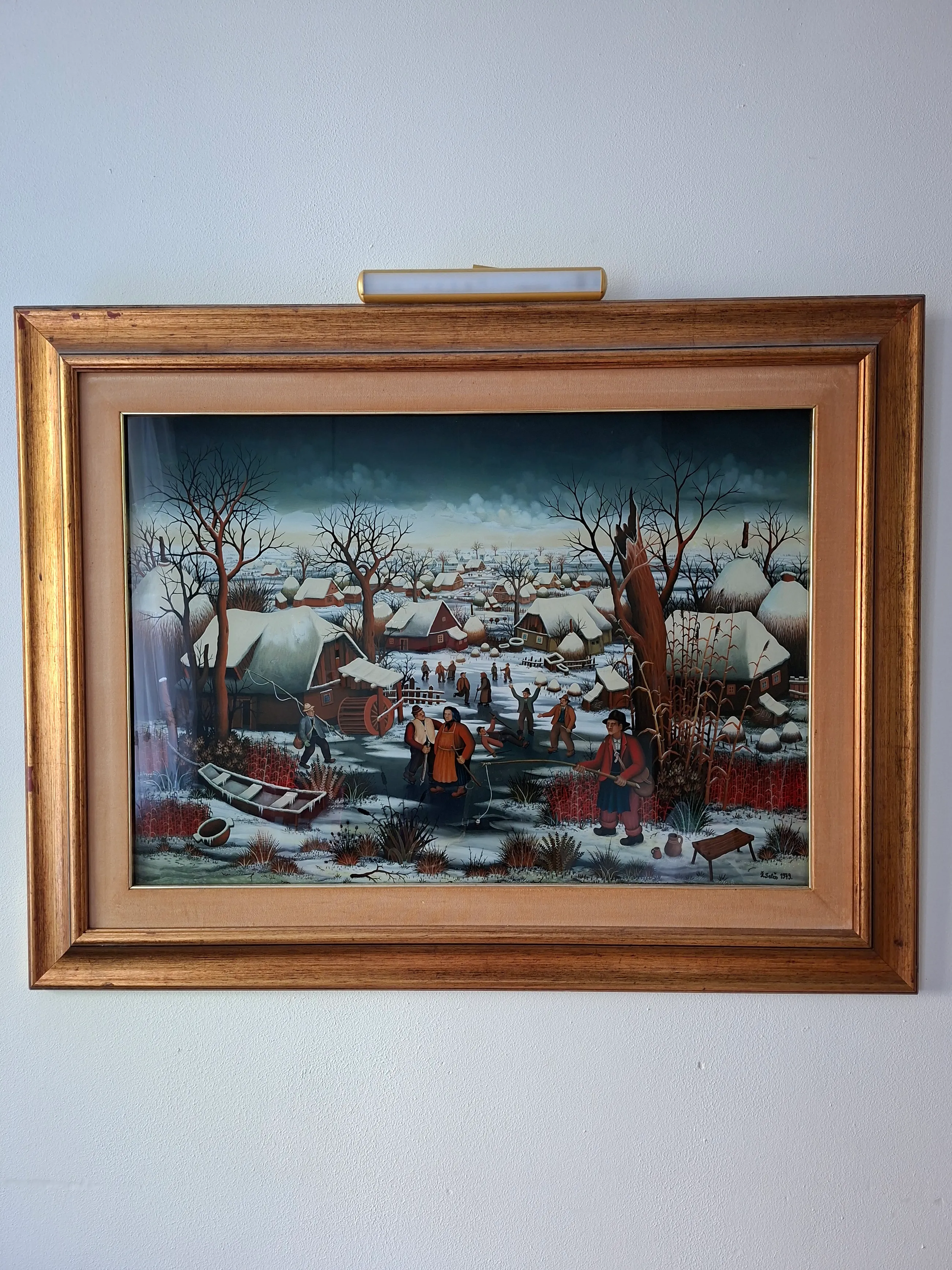 Zeljko Seles - Groot winters dorpsgezicht met ijspret, 1979 kopen? Bied vanaf 500!