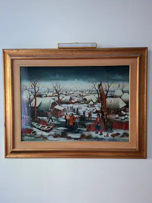 Zeljko Seles - Groot winters dorpsgezicht met ijspret, 1979 kopen? Bied vanaf 500!