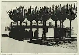Uto Hogerzeil - Ingelijste ets en aquatint , Amstelpark, Amsterdam – 1981 – Lijst, 41 x 51 cm. kopen? Bied vanaf 20!