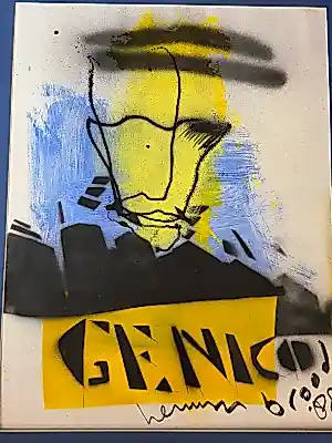 Herman Brood - Uniek origineel schilderij (1988) met gezicht en panden + HB-M Certificaat kopen? Bied vanaf 1200!