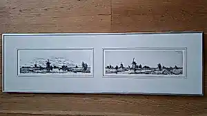 Jan van Rijsewijk - 2 etsen van de Kinderdijk kopen? Bied vanaf 40!