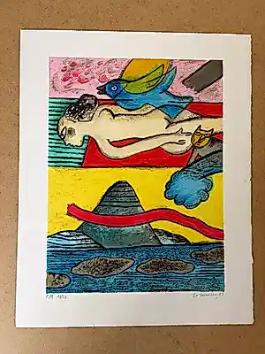 Corneille - Jeune femme allongée au soleil kopen? Bied vanaf 150!