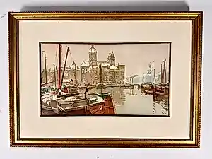 Henry Cassiers - Amsterdam in de winter, Chromolithografie, O. De Rycker & Mendel Brussel kopen? Bied vanaf 60!