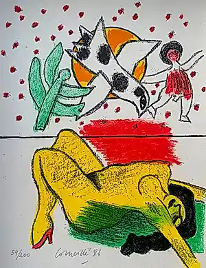 Corneille - Litho: Femme et oiseaux II - 1986 kopen? Bied vanaf 225!