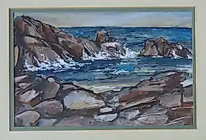 Louis Derijks - ROTSKUST / ORIGINEEL WERK / 49x63cm / KADER / SIG / 1964 kopen? Bied vanaf 50!