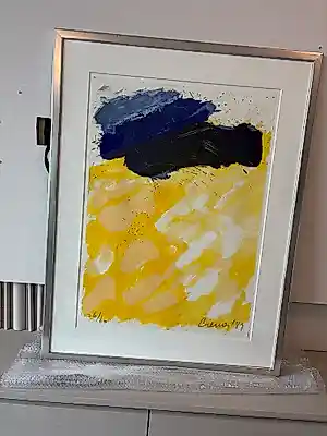 Jan Cremer - Zonder titel, geel/blauw kopen? Bied vanaf 400!