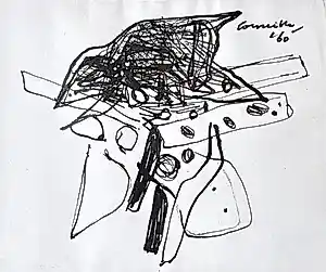 Corneille - inkt tekening - Composition abstraite (1960) kopen? Bied vanaf 1500!