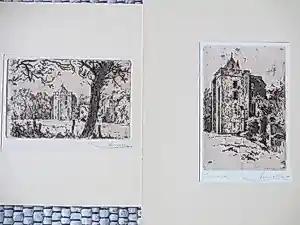 Adrianus Miolee - Ruïne van Brederode - Twee etsen kopen? Bied vanaf 48!