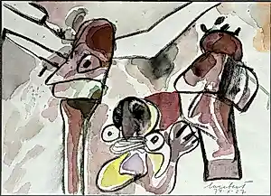 Lucebert - AQUAREL / TEKENING - 1974 kopen? Bied vanaf 1495!