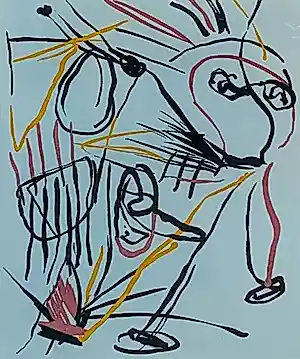 Karel Appel - Ingelijste ets: Como el viento - 1988 kopen? Bied vanaf 1000!