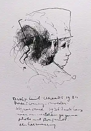Dirkje Kuik - Portret van mijn moeder, inkttekening kopen? Bied vanaf 100!
