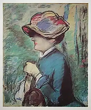 Edouard Manet - Portrait d'une femme - 1974 - Tentoonstellingsaffiche vóór belettering - Moulot kopen? Bied vanaf 70!