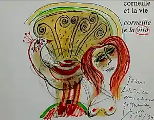 Corneille - Ingelijste gemengde techniek: et la vie, e la vita - 1974(nieuwe lijst!) kopen? Bied vanaf 1250!