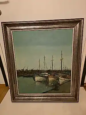 Antoon Herckenrath - Antoon Herckenrath (1907-1977) – Sfeervol havenspectakel met zeilboten – Olie... kopen? Bied vanaf 120!