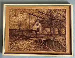 Adolf Mangold - Pentekening Blaricum (?) kopen? Bied vanaf 22!