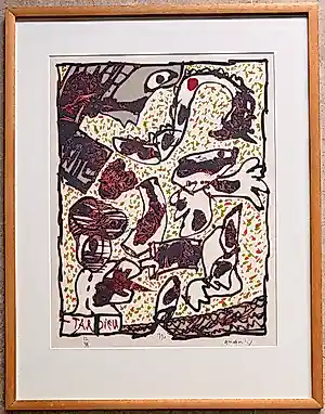 Pierre Alechinsky - Kleurenlitho – 'Tardieu' (1990) kopen? Bied vanaf 1050!