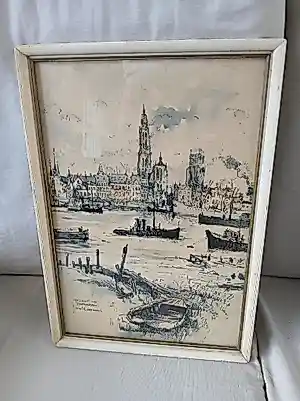 Jan Korthals - Gezicht op Antwerpen kopen? Bied vanaf 40!